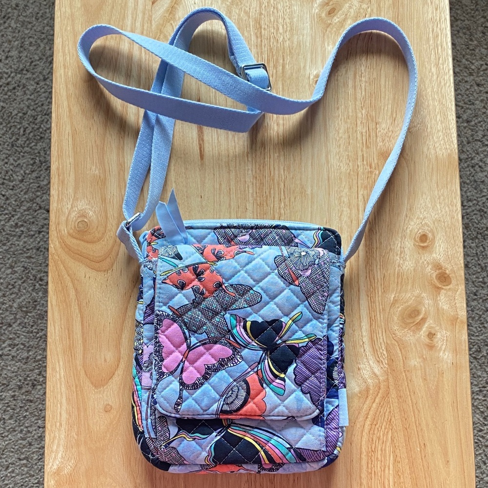 Vera Bradley Quilted Crossbody Purse with Butterfly Design